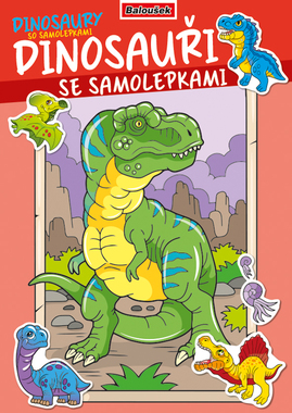 BO781 Omalovánka - A4 - se samolepkami - Dinosauři-1